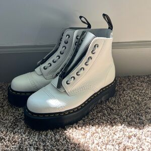 Dr. Martens White Leather Combat Boots